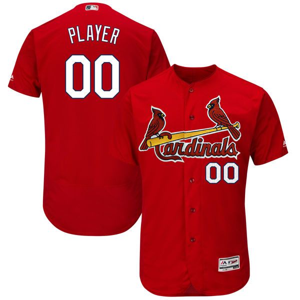 Men St. Louis Cardinals Majestic Red Fashion Scarlet Flex Base Authentic Collection Custom MLB Jersey